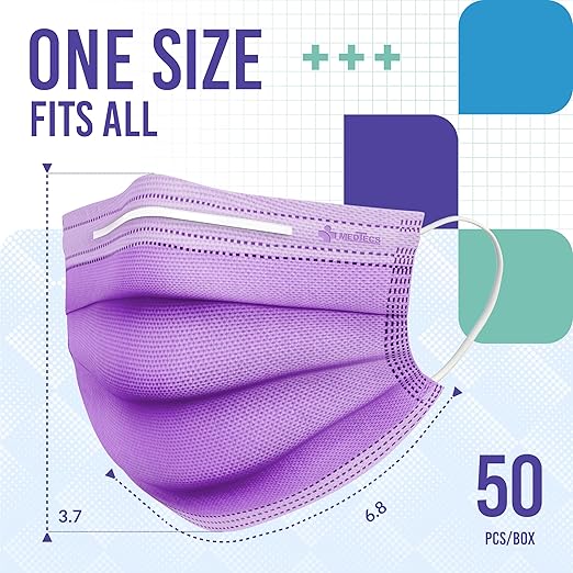 Medtecs Face Mask Disposable – Available in 50 & 2,000 pcs – ASTM Level 1, 3-Ply Breathable, Soft Fit – Adult Size – Ideal for Commuting & Daily Wear