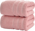 Bath Towels 2 Pack, 30 x 60 Inches, Large 100% Cotton Towels, Soft, Absorbent, Comfortable for Home, Spa, and Gym, (Pink)