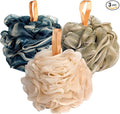 Fishent Bath Loofah Sponge, 3 Pack loofahs Exfoliating Body Scrubber, 60g Soft Mesh Pouf Shower Puffs, Loofa for Women and Men