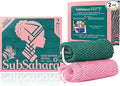 SubSahara Authentic African Net Sponge - 2 Pack Exfoliating Bath & Shower Loofah Sponge for Body & Face, Gentle Scrubber for All Skin Types, Travel, Durable (Ligh Pink & Teal)