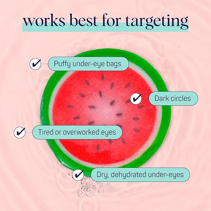 SpaLife Watermelon Cooling Eye Pads, Mothers Day Gifts, 48 Hydrating Under Eye Patches for Puffiness, Dark Circles, and Tired Eyes, Infused with Hyaluronic Acid, Glycerin, and Vitamin C, Fruity Scent