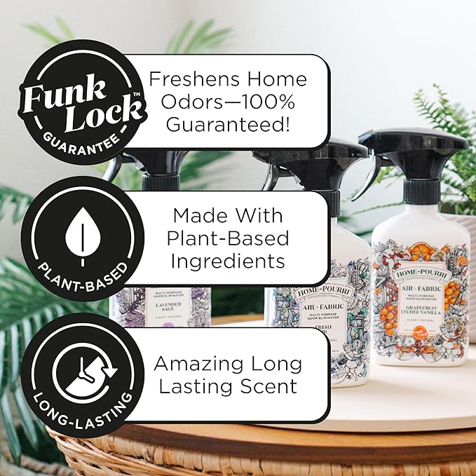 Home-Pourri Air + Fabric Multi-Purpose Odor Freshener Spray, Bamboo Rain, 11 Fl Oz - Jasmine, Bamboo and Fresh Grass