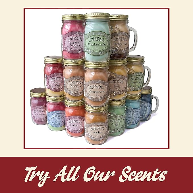 Our Own Candle Company, Vanilla Waffle Cone Scented Mason Jar Candle, 100 Hour Burn Time, 13 Ounces