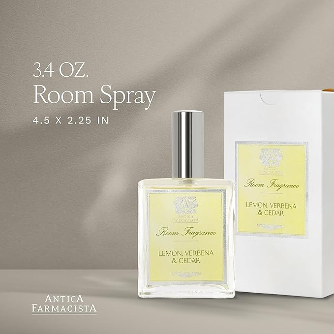Antica Farmacista Room Spray - Elegant House Spray - Long-Lasting, Room Fragrance - Luxury Gift for Housewarming - Lemon, Verbena & Cedar, 3.4 fl oz