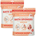 Scrubzz Disposable No Rinse Bathing Wipes - All-in-1 Single Use Shower Wipes, Simply Dampen, Lather, and Dry Without Shampoo or Rinsing (Peach, 2-Pack)