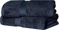SUPERIOR Egyptian Cotton Pile Bath Towel Set of 2, Ultra Soft Luxury Towels, Thick Plush Essentials, Absorbent Heavyweight, Guest Bath, Hotel, Spa, Home Bathroom, Shower Basics, Navy Blue