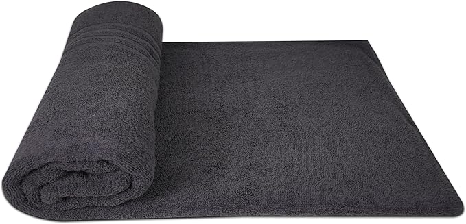 Pack of 2 Jumbo Bath Sheet 40 x 80 Inches, Extra Large Lightweight & Quick Dry Bath Towel, Super Soft & Highly Absorbent – 100% Cotton, Perfect to Wrap Yourself in – Charcoal Grey