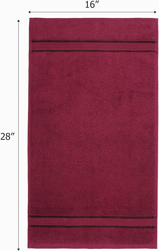 COTTON CRAFT Ultra Soft Hand Towels - 6 Pack 100% Cotton Face Towels - Absorbent Quick Dry Everyday Luxury Hotel Bathroom Kitchen Spa Gym Shower Pool Picnic Dorm - Plush 580 GSM - 16x28 - Burgundy