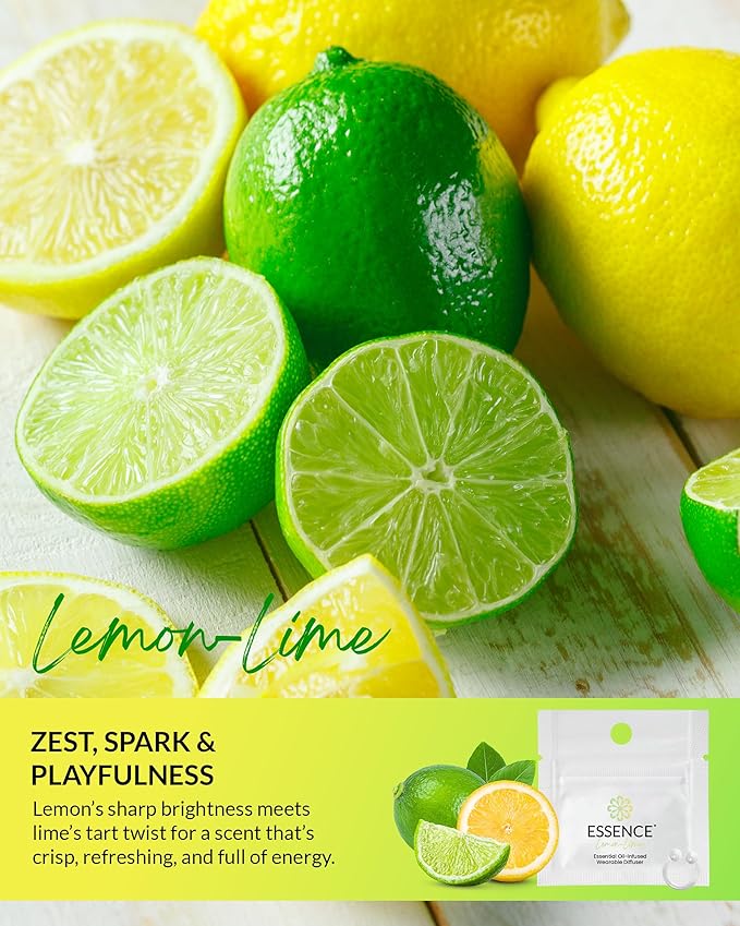 Essence Wearable Aromatherapy Nasal Diffuser – Lemon-Lime Essential Oil Nose Ring Silicone Inhaler for Stress & Mood Support - Made in USA & Travel-Friendly