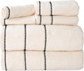 Lavish Home 6PC Towel Set - 525GSM 100% Cotton Bathroom Essentials with 2 Bath Towels, 2 Hand Towels, and 2 Wash Cloths - Absorbent Sheets for Bath, Shower, Gym, Spa, and Dorm Room (Beige)