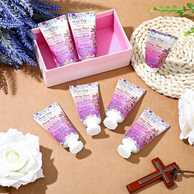 50 Pack Christian Hand Lotion Bulk Gifts for Women Mother's Day Gifts Bible Mini Travel Hand Lotion for Women Church Appreciation(Cross)