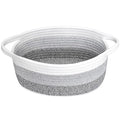 ABenkle Small Basket with Handles - Decorative Durable Rope Woven Storage Bin Shelf Storage Organizer Cube, Easter Baby Gift Basket, 12"x8"x5"