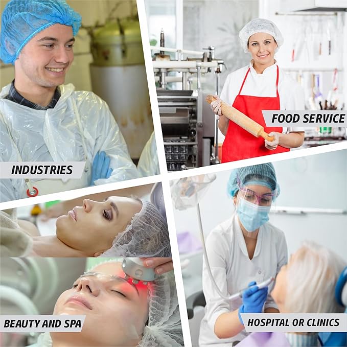 Disposable Bouffant Caps 21 Inch Non Woven Hair Net Elastic Head Cover For Food Service Kitchen Salon Lab Spa And Hygiene Use