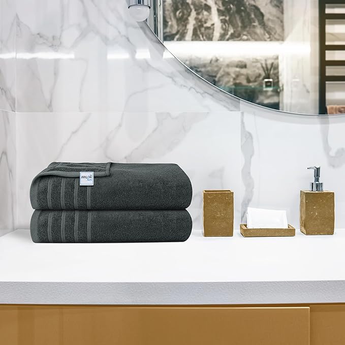 Avalon Towels Bath Towels Set of 4, Size 30 x 60 Inches, Highly Soft and Absorbent, Quick Drying, Lightweight, Perfect for Daily Use