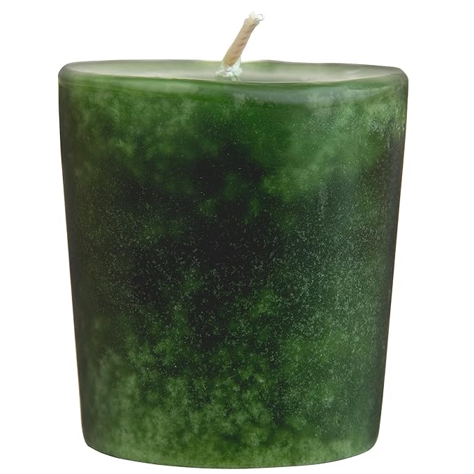 Aroma Naturals Votive Candles Essential Oil with Juniper Spruce and Basil, Evergreen Holiday, 6 Count