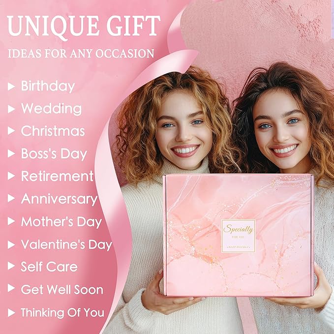 Aeenr Mothers Day Birthday Gifts for Women Self Care Get Well Soon Gift Baskets, Unique Relaxing Spa Gift Set W/Flannel Blanket & 40 OZ Tumbler for Mom Wife Her Sister Girlfriend Valentines Christmas
