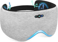 Sleep Mask with Headphones Bluetooth 6.0, 20H Playtime Sleeping Headphones with HD Stereo Speakers for Side Sleepers, Adjustable Blackout Silk Eye Mask for Travel Meditation, Gifts for Women Men(Grey)