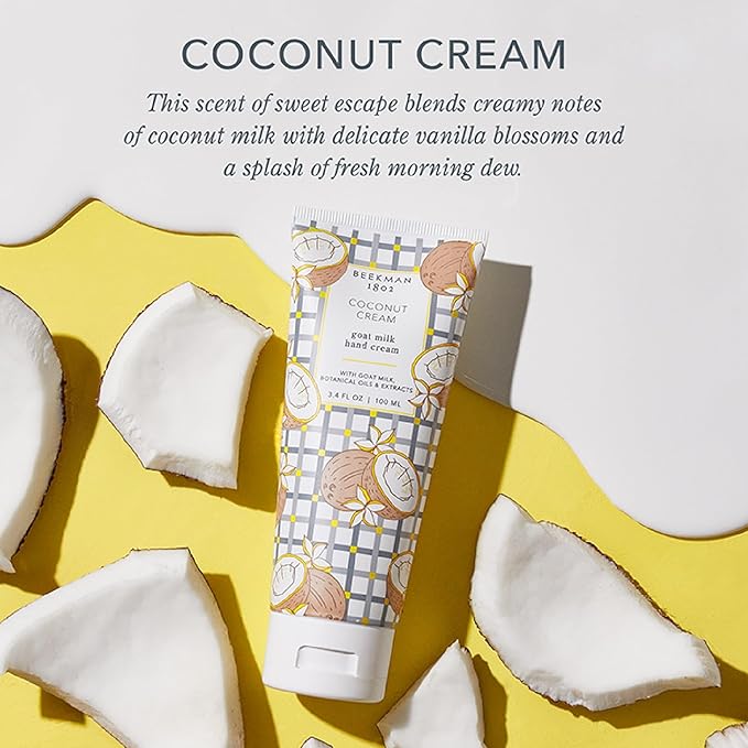 Beekman 1802 Goat Milk Hand Cream – Coconut Cream – Scented – 2 oz – Moisturizing Hand Lotion for Dry Skin – Non-Greasy – Sensitive Skin Safe – Cruelty Free