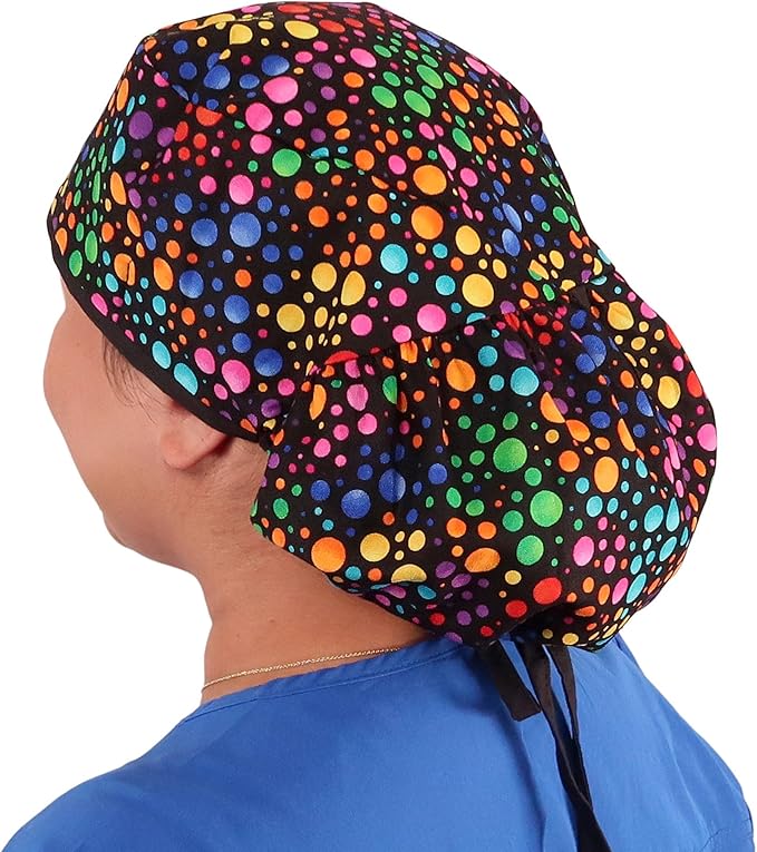 Sparkling EARTH Big Hair Ponytail Classic Surgical Style Scrub Working Cap - Made in The USA!!!