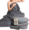 Sauna Blanket Insert Towel Kit - 3 Pcs Luxuriously Soft & Absorbent Sauna Towel Sack with Microfiber Face Cloth & Headband - Accessories for Infrared Blanket Simplified Cleanup - 70" x 30"
