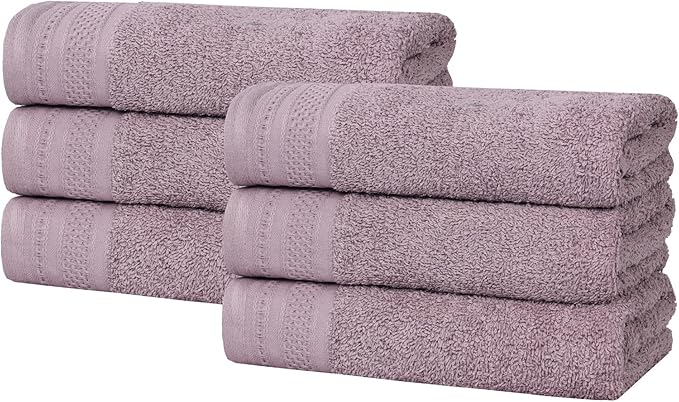 Superior Honeycomb Cotton Medium Weight Towels, for Guest Bath, Master Bathroom, Shower, Kitchen, Quick Dry, Adults, Home Essentials, Textured Waffle Border, Towel Set, Hand Towels, Set of 6, Sea Fog
