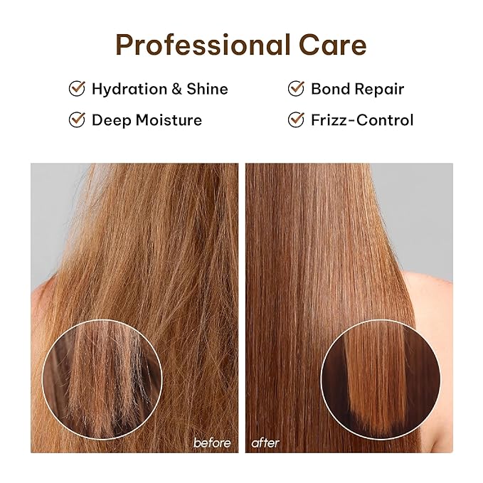 WOTION Deep Repair Conditioning Argan Oil Collagen Hair Mask | For Dry Damaged Hair, All Hair Types, 16.90 oz 500ml, Hair Treatment, Maca Essence, Collagen Mask