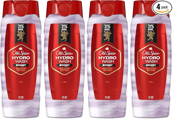 Old Spice Moisturizing Body Wash for Men, Hydro Wash, 2-in-1 Long Lasting Scent & Deep Hydration, 24/7 Shower Fresh, Swagger Scent, 21 oz,2 Count (Pack of 2)