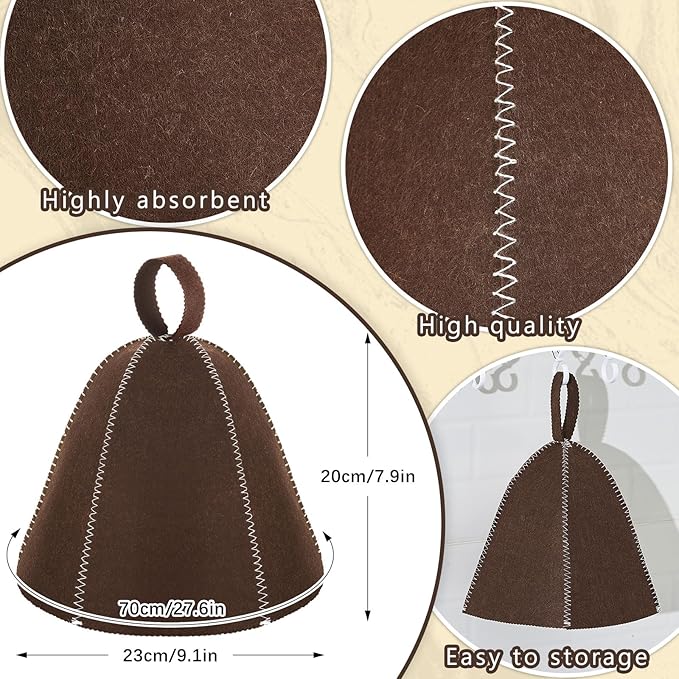 JaGely Sauna Hat for Men Women Sauna Hat Vaporarium Cap Russian Banya Cap for Bath House Accessories