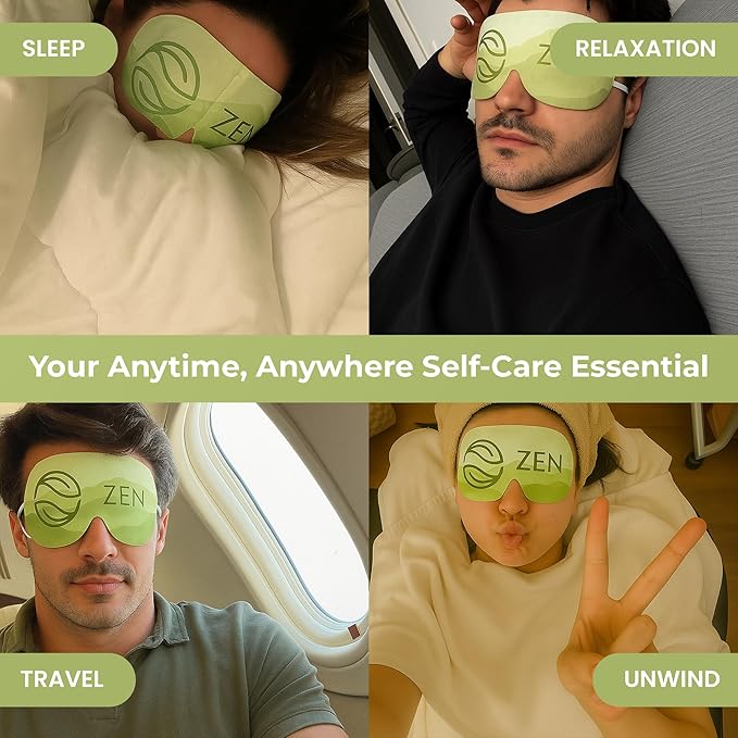 Body Restore Heated Eye Mask for Dry Eyes 5 Pack – Mothers Day Gifts for Mom, Self Heating Warm Compress, Birthday Gifts for Women, Relaxation – Green Tea