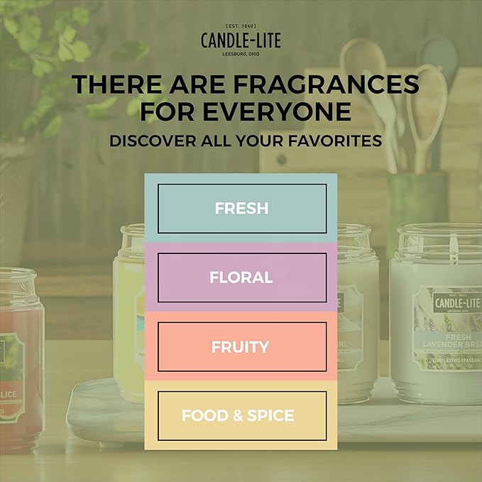 Candle-lite Fall Scented Candles, Cinnamon Rolls, 18 oz Jar, Proudly Poured in The USA, Aromatherapy Candle, Single-Wick with 110 Hours of Burn Time, Perfect for Creating an Inviting Ambiance