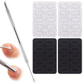 PAGOW Dual Ended Cuticle Pusher Tool Set, Stainless Steel Nail Cuticle Pusher with 100#/240# Grit Sandpaper Sheets, Pre-treatment Cuticle Scraper Manicure Tools for Nail Art, Nail Care - 1pcs