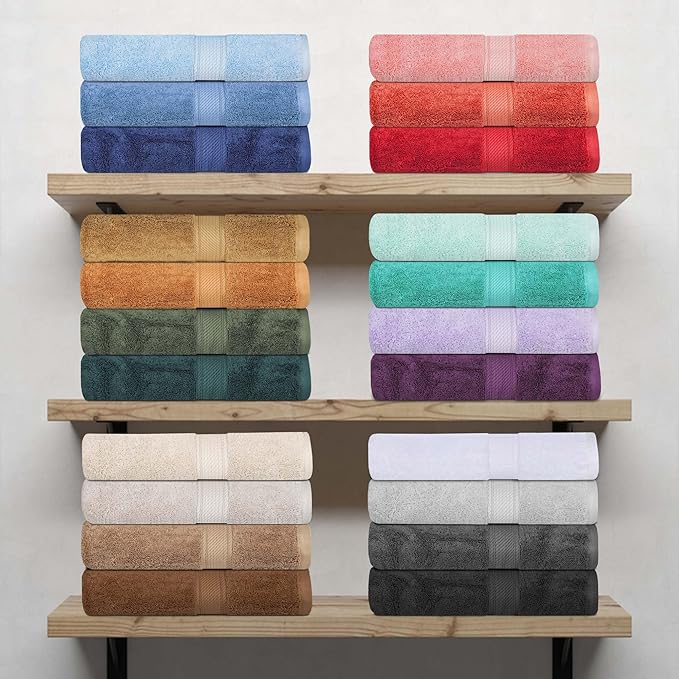 Superior Egyptian Cotton Pile 10 Piece Towel Set, Includes 2 Bath, 4 Hand, 4 Face Towels/ Washcloths, Ultra Soft Luxury Towels, Thick Plush Essentials, Guest Bath, Spa, Hotel Bathroom, Charcoal