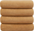 JML Microfiber Bath Towels, Bath Towel 4 Pack 30" x 60", Oversized, Soft, Super Absorbent and Fast Drying, Bathroom Towel Set for Sport, Fitness, Yoga, Beige