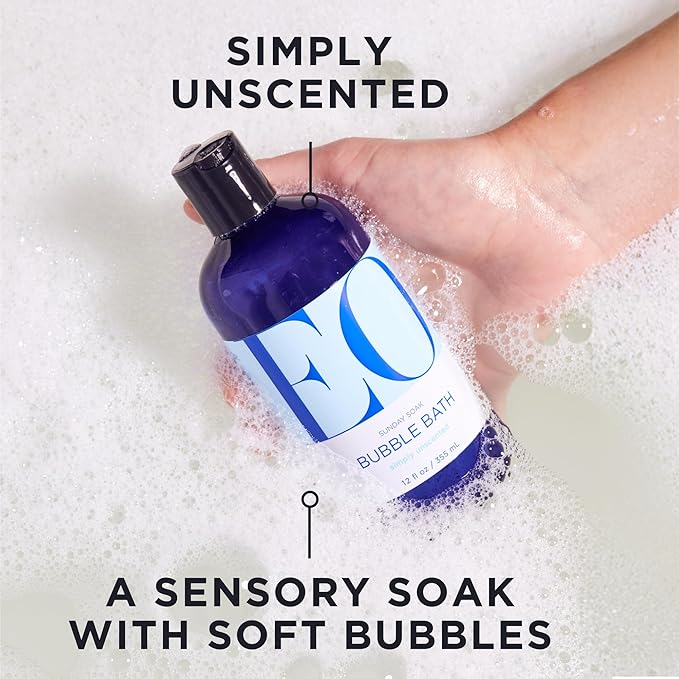EO Bubble Bath, 12 Ounce (Pack of 2), Unscented, Made for Men and Women