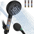SunCleanse Filtered Shower Head with Handheld,9-Spray Setting High Pressure Detachable Shower Head with 4 Filters for Hard Water - Filter Chlorine, Improve Skin and Hair Texture(4 Filters, Chrome)