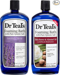 Dr. Teal's Foaming Bath Variety Gift Set (2 Pack, 34oz Ea.) - Soothe & Sleep Lavender, Moisturizing Shea Butter & Almond Oil - Essential Oils Blended with Pure Epsom Salt Ease Pain & Relieve Stress
