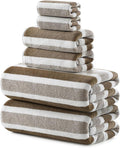 REDKISS Ultra Soft Bath Towel Sets 6-Piece 35"x70" | 100% Microfiber Highly Absorbent & Quick Dry | Brown Towels for Bathroom, Spa, Gym | 2 Bath Sheets, 2 Hand, 2 Washcloths