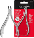 Revlon Half Jaw Cuticle Nipper, Manicure Tool for Nail Care, Hangnail Clipper, For More Precise Trims, Non-Slip Grip, Stainless Steel, 1 Count