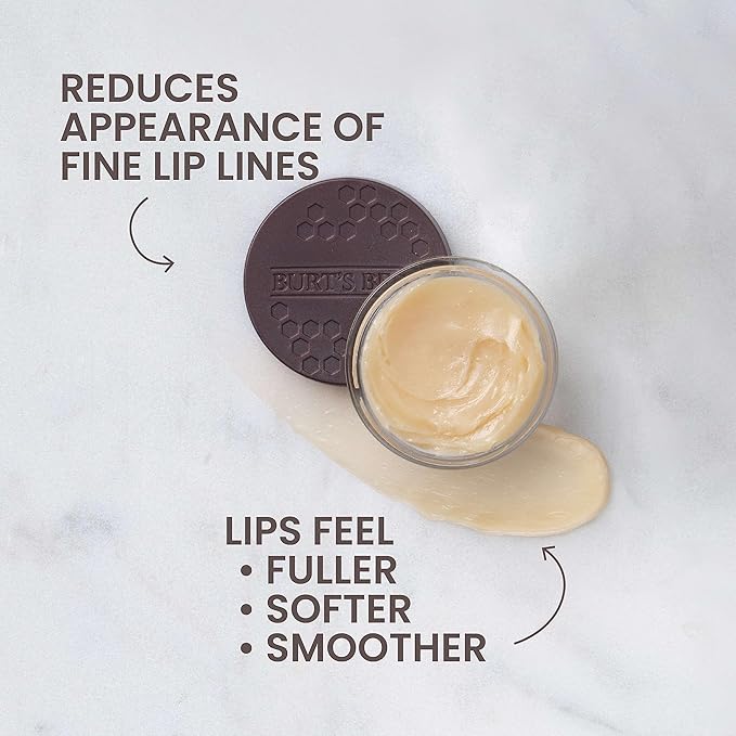 Burt's Bees Back To School Dorm Essentials, Original Overnight Intensive Lip Treatment, Moisturizing, Restorative, Reduces Fine Lines, Vitamin E, Ceramides Oils, Natural Origin Lip Care, 0.25 Oz.