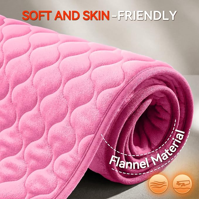 King Size Heating Pad for Back Pain 32"x24" Extra Large Electric Heating Pad for Period Cramps Relief & Body Neck Shoulder Auto Shut Off Heat Pad Temperature Settings Machine Washable Pink