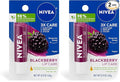 NIVEA Blackberry Lip Care, Tinted Lip Balm with Shea Butter, Nourishing Oils and Vitamin C & E, 3-in-1 Moisture, Repair (for Dry Lips) and Color, 0.17 Oz Stick (Pack of 2)