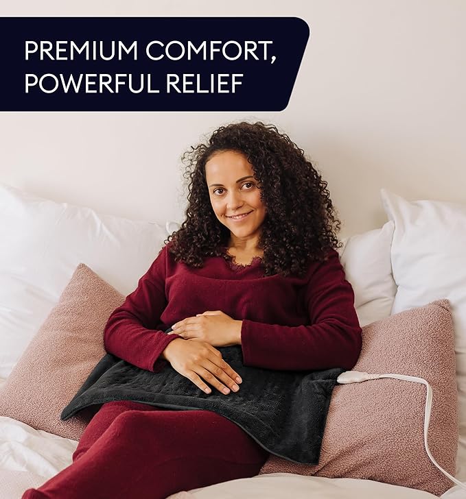 GENIANI Mothers Day Gifts for Mom – Electric Heating Pad for Back, Neck & Shoulders, Soft Microplush Electric Throw Heating Pad for Relaxation & Period Comfort, Fast Heating, Auto Shut Off 12" x 24"