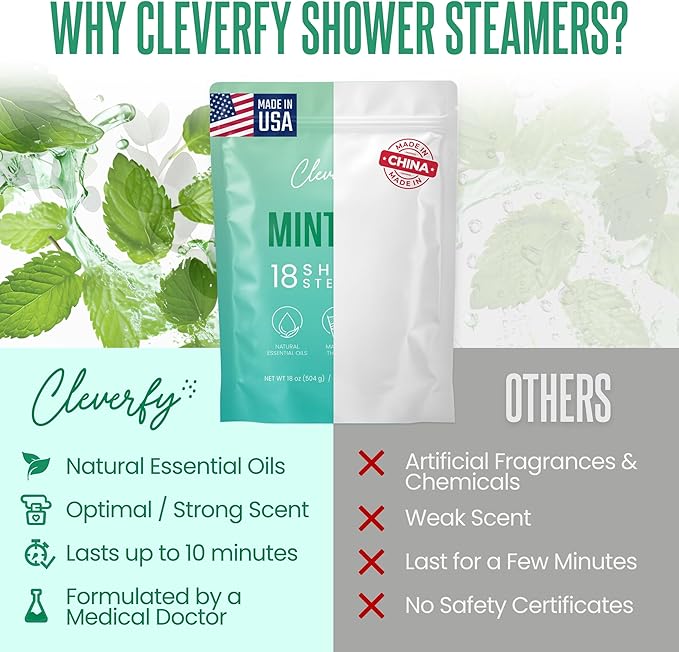 Cleverfy Shower Steamers Aromatherapy - Mothers Day Gifts for Mom, Wife from Husband, Grandma, Daughter and Sister - Birthday Gifts for Women, Mom, Teens, Girlfriend and Her - 18 Tablets