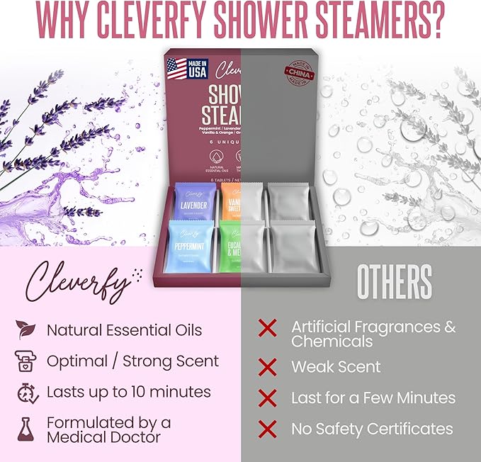 Cleverfy Shower Steamers Aromatherapy - Mothers Day Gifts for Mom, Wife from Husband, Grandma, Daughter and Sister - Birthday Gifts for Women, Mom, Teens, Girlfriend and Her - 6 Tablets