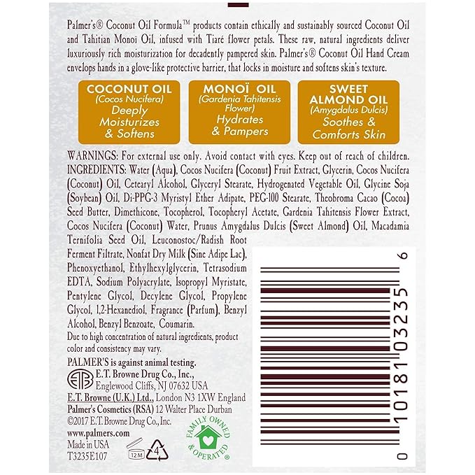 Palmer's Coconut Oil Formula Hand Cream with Green Coffee Extract, 2.1 Ounce (Pack of 2)