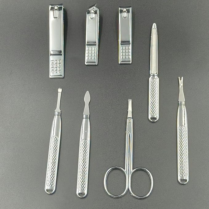 Manicure Set for Men and Women Professional Nail Clippers Kit with Travel Case Stainless Steel Pedicure Grooming Tools Accessories Nail Care Tools with Leather Case,Mothers Day