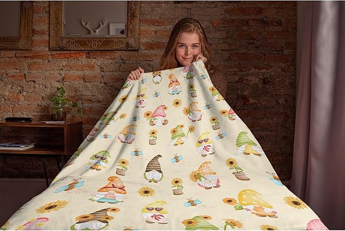 Cute Sunflower Flannel Fleece Blanket Throw Couch Microfiber Soft Cozy Lightweight Luxury Bed Blanket 50"x40"for Kids