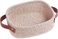 ABenkle Small Storage Basket, Mini Rope Woven Baskets, Cute Shelf Closet Storage Organizer, Boho Decorative Toy Bin for Nursery, Living Room, Spa, Empty Gift Basket - XS, Mixed Brown