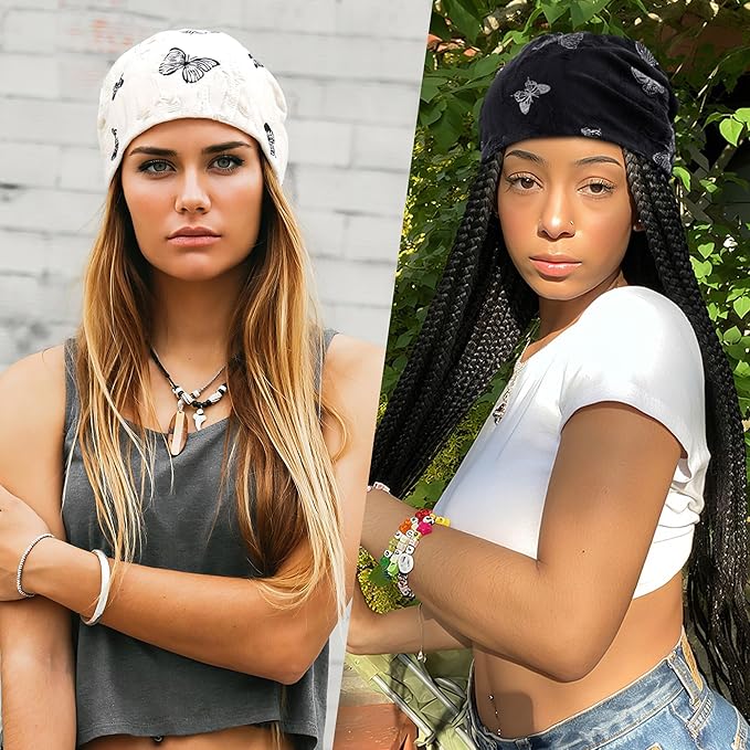 Women's Summer Beanie for Men Hat Boho Hats Adult Dwarf Hats Chemo Cap Cancer Headwear Caps Baggy Skull Sleep Cap Nightcap