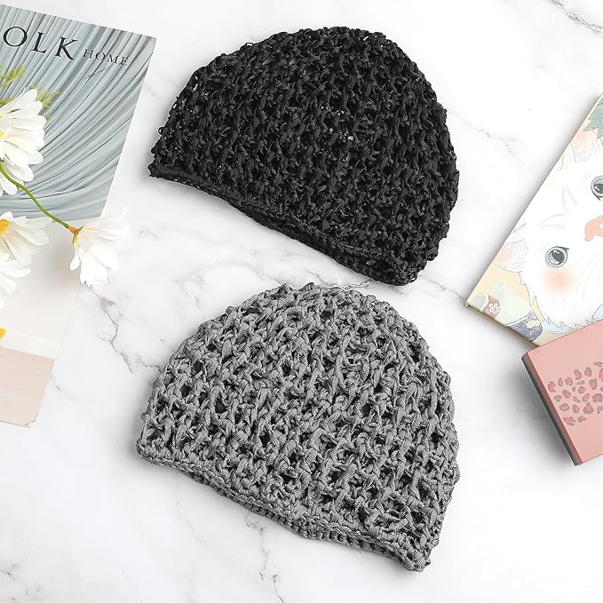 WLLHYF Wig Cap Thick Long Hair Caps Adjustable Net Mesh Braided Weaving Making Crochet Sew Weave Fishnet Grip Headband
